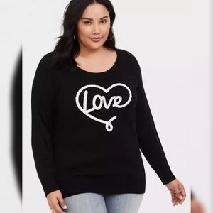 *Torrid Black Love Heart Sweater